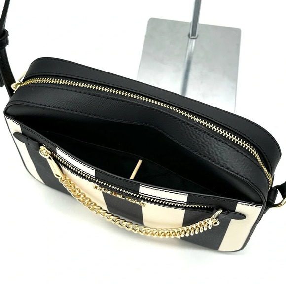 Michael Kors Large EW Zip Chain Xbody Crossbody Bag & TZ Coinpouch w/ID Black - Picture 8 of 15